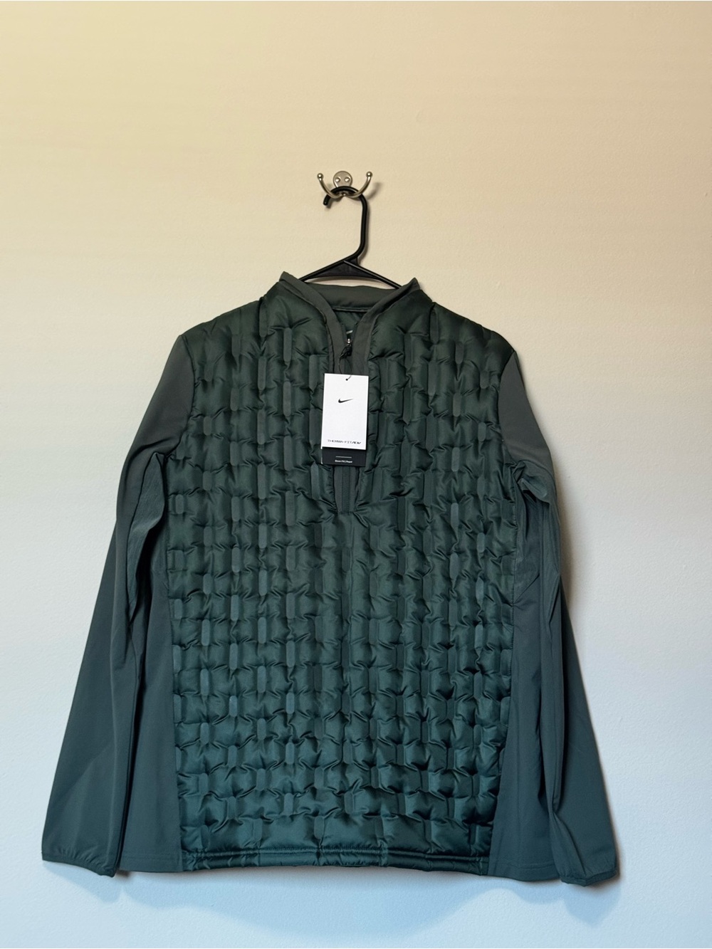 Nike Quilted Half-Zip Pullover - Forest Green